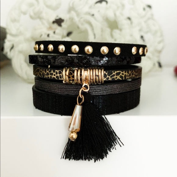 The House Of Gentry Jewelry - Black Magnetic Leather Bracelet